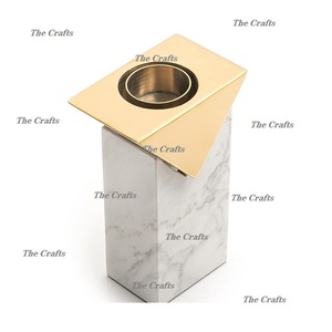 Marble And Metal Candle <b>Holder</b> Customized Size And Shape <b>Tealight</b> Candle <b>Holder</b> For Home Hotel And Wedding Decor - Product Image 2