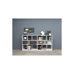 Modern Multi-Purpose Living Room Suntalam <b>White</b> Bookshelf Space-Saving Split Design Disassembled - Product Image 1