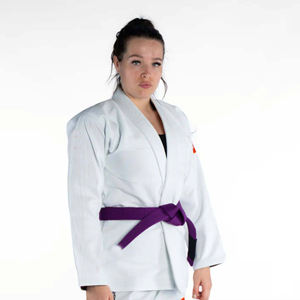 <b>White</b> Martial Arts Kimono Wrestling Gi Jacket Orange Shoulder Patch Custom Embroidery Stretch Training Top for Men and <b>Women</b> - Product Image 3