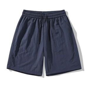 Pantalones Cortos de Algodón para Hombre, Shorts Deportivos Informales de Color Sólido, Secado Rápido, Tabla de Playa y Surf, Cintura Elástica - Product Image 3