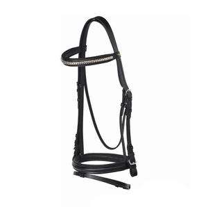 Bridon de cheval en cuir noir très vendu, accessoires d'équitation de haute qualité, vente en gros, fabricants indiens - Product Image 1