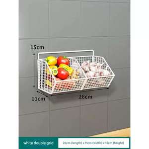 Estante <span class=keywords><strong>de</strong></span> almacenamiento <span class=keywords><strong>de</strong></span> ajo y jengibre <span class=keywords><strong>de</strong></span> cocina <span class=keywords><strong>de</strong></span> gran oferta transfronteriza WS08, cesta <span class=keywords><strong>de</strong></span> condimentos montada en la pared - Product Image 5