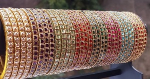 Bracelets Kundan en fil de soie faits à la main | Bijoux élégants de mariée et d'usure quotidienne | Cadeaux de retour parfaits pour des occasions spéciales - Product Image 3