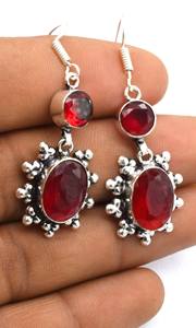 Gorgeous French <b>Hook</b> <b>Earring</b> Fashion Jewelry Red Garnet Fish <b>Hook</b> Wholesale Lot Drop Dangle <b>Earrings</b> For America Gift Retailers - Product Image 2