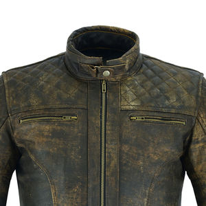 Vestes de moto en cuir pour hommes, style streetwear, hiver, col montant, design personnalisable, qualité supérieure, coupe-vent, vente chaude - Product Image 3