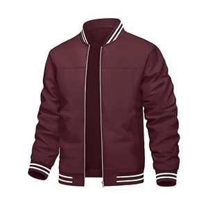 Blouson aviateur léger à fermeture éclair pour hommes, manteau décontracté avec poche pour le printemps, l'automne et l'hiver, service OEM disponible - Product Image 1
