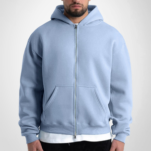 Sweat à capuche sans cordon en molleton épais 100 % coton de haute qualité pour homme, personnalisable avec logo OEM, style streetwear - Product Image 5