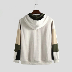 เสื้อฮู้ดดี้ผู้ชายทรงโอเวอร์ไซส์ แต่งสีสันแบบคัลเลอร์บล็อก ผ้าฝ้ายลำลอง สวมใส่สบายในฤดูใบไม้ร่วง ทรงปกติ แขนยาว มีกระเป๋า - Product Image 2