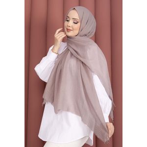 ชุดผ้าโพกศีรษะและผ้าพันคอนุ่มหรูหราผ้าเครปขนมิงค์ - Product Image 2