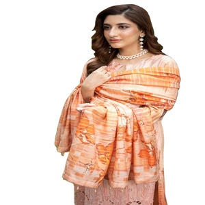 Belle robe panjabi en lin trois pièces élégante pour femmes robe de soirée pakistanaise tenue décontractée en viscose importée Pakistan Inde - Product Image 1