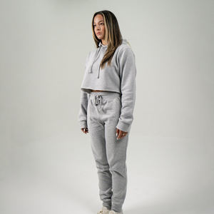 ชุดวอร์มสั้นสไตล์ครอปสำหรับผู้หญิง2025ผ้าคอตตอนเฟรนช์เทอร์รี่แบบสั่งทำสไตล์ลำลองฤดูหนาวสไตล์เรียบง่าย - Product Image 3