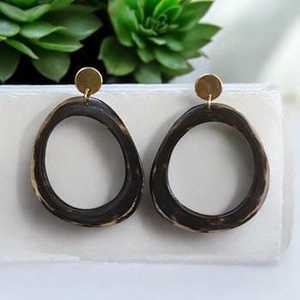 2025 diseño cuerno de vaca pendientes de cuerno de búfalo elegante estilo Animal joyería hecha a mano ecológica personalizable F S I Crafts - Product Image 3