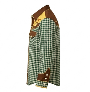 Camisa Vaquera Occidental Unisex Personalizada OEM, Estilo Vintage, Corte Ajustado, con Ribete en Contraste, Manga Larga, Bordada, Estilo Rodeo - Product Image 3