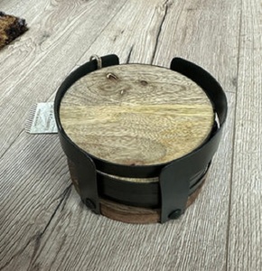 Venta caliente posavasos de bambú hechos a mano titular de madera de nogal diseño personalizado exportador de la India con posavasos de piedra de alta calidad - Product Image 2