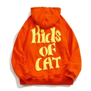 Top Quality Heavyweight Puff Print Hoodies Men's Tracksuits 100% Cotton Sweatshirt Custom Streetwear Spider Hoodie - Product Image 6