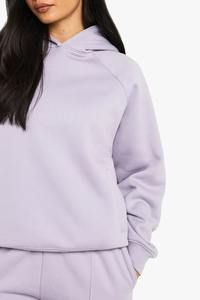 Pull épais de haute qualité poids lourd confortable coupe décontractée surdimensionné Stretch côtelé poignets sweat à capuche pour femme - Product Image 3