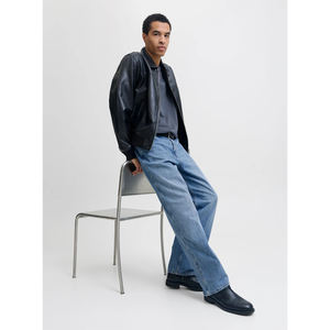 Jeans en denim ample vintage de haute qualité, style streetwear, lavage personnalisé, broderie personnalisée, logo, coupe ample, pantalon décontracté uni, OEM - Product Image 4