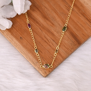 Collier en tourmaline naturelle multicolore avec chaîne, fabricant de bijoux, fournisseur, bijoux faits à la main, plaqué or, argent 925, bijoux fins - Product Image 4