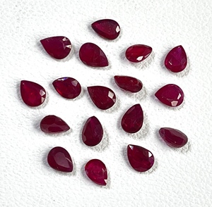 High Quality Natural <b>Ruby</b> African Heated Calibration Size 3x4mm Pear Cut Reddish Pink Color Loose Gemstones for Jewellery Making - Product Image 1