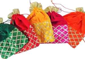 Sacs à main en dentelle de soie à cordon de serrage pour femmes, petits sacs élégants pour occasions spéciales - Product Image 3