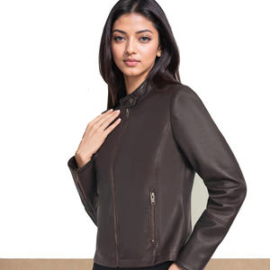 Chaqueta de piel auténtica personalizada para Mujer | Ropa de abrigo elegante y ajustada para Mujer | OEM ODM Fabricante al por mayor - Product Image 3
