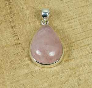 Rose <b>Quartz</b> Sterling Silver Pendant Pear Gemstone Handmade Jewelry Elegant Gift For Women - Product Image 4