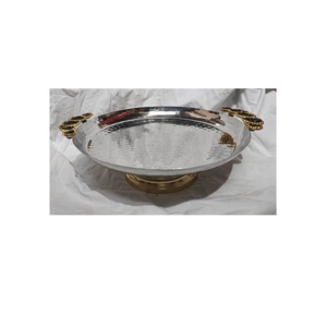 Plateau de service rond luxueux au design floral avec imprimé en émail pour la maison à bas prix plateau et plat de service de fruits au design moderne - Product Image 3