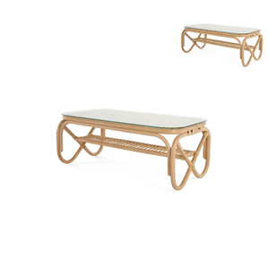 Étagère de banc en rotin de conception de luxe faite à la main pour les meubles d'entrée durables extérieurs pour la construction de bureaux à domicile belle décorative - Product Image 6