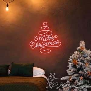 Enseigne au néon Joyeux Noël pour les décorations vous souhaitant une saison de vacances festive - Product Image 2