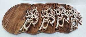 จานไม้กระถินลายมุกหรูหรา เป็นมิตรกับสิ่งแวดล้อม รูปทรงวงรี ผิวขัดเงา ของขวัญทางธุรกิจ-อินเดียอาร์ต - Product Image 4