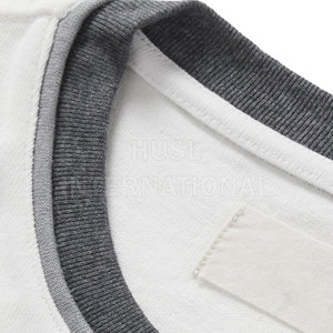 2023 camisetas personalizadas OEM para hombre, ropa de calle de manga corta con ribete en contraste, tela de punto de algodón 100% - Product Image 2