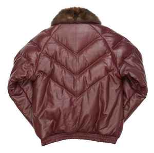 Chaqueta Bomber de Piel de Oveja Genuina para Hombre, de Alta Calidad, Cuello en V, Hecha a Mano, Transpirable, con Cierre de Cremallera, Talla Grande - Product Image 6