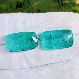 Natura สีเขียว Paraiba ทัวร์มาลีนคู่ตัดรูปร่างอัญมณีหลวมขนาดสอบเทียบสำหรับการทำเครื่องประดับคริสตัล Paraiba - Product Image 4