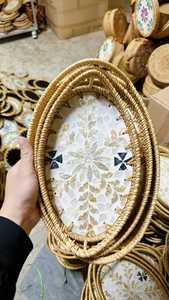 Top recherche plateau de service décor à la maison cadeaux uniques meilleur prix nacre incrusté bambou rotin plateau parfait bambou rotin - Product Image 5