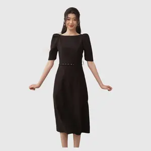 Nouvelle arrivée SUSI Robe trapèze pour femme Tenue de bureau décontractée élégante et élégante faisant partie de la collection Wistful du Vietnam - Product Image 1