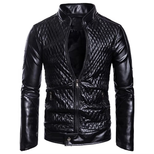 Chaqueta de Cuero para Hombre de Piel de Oveja de Alta Calidad con Cuello Alto y Logotipo Frontal, Chaqueta de Invierno en Varios Colores - Product Image 6