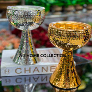 Brûleur d'encens en acier inoxydable au design arabe chaud Brûleurs Bakhoor en métal plaqué or et argent avec finition martelée - Product Image 1