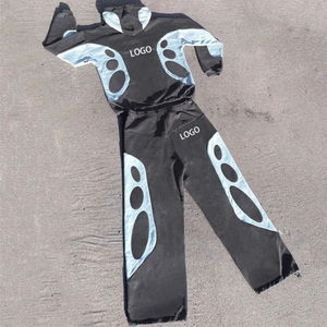 Fabricante de Conjuntos Deportivos Personalizados, Chaqueta con Bordado, Conjunto de Jogger, Pantalones Deportivos de Nailon con Bloques de Color, Chándales para Hombre, Servicio OEM - Product Image 5