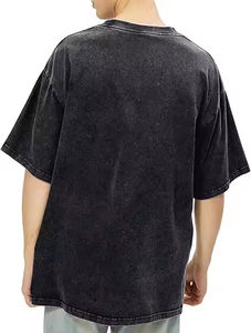 Fabricante personalizado 300gsm Heavyweight Mock Neck cuello grueso bordado Oversized Drop Shoulder Boxy camiseta recortada para hombres - Product Image 6