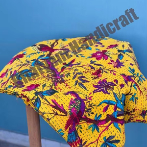 Indian Handmade Kantha <b>Quilt</b> Cotton Bedding <b>Bedspread</b> Throw Kantha <b>Quilt</b> Bed Cover <b>Quilt</b> Queen Size Throw - Product Image 1