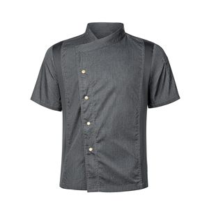 Mode personnalisée veste française en coton polyester personnalisée unisexe cuisine à manches courtes restaurant café chef manteau uniforme - Product Image 1