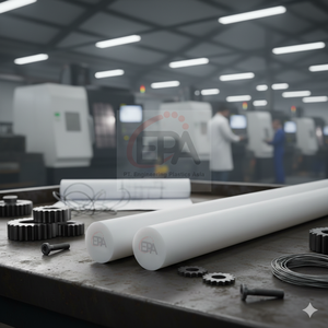 HDPE White Rod 50mm X 1m Ideal for custom fabrication machine components and prototype parts with exceptional finish quality - Product Image 1