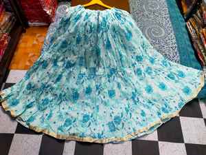 Women's Plus Size <b>Long</b> Cotton Flare <b>Skirt</b> Drawstring Breathable Soft Summer Casual Boho Style Custom Bulk India Worsted Fabric - Product Image 3