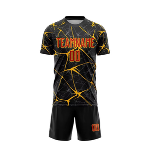 เสื้อฟุตบอลชายแบบซับลิเมชั่น คอกลม แขนสั้น ผ้าโพลีเอสเตอร์ ระบายเหงื่อได้ดี ออกแบบชื่อทีม สำหรับทุกฤดูกาล ชุดกีฬา - Product Image 4