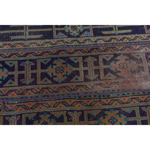 Alfombra Pequeña Vintage, Alfombra Turca de 2.4x4 pies, Alfombra de Lana Azul - Product Image 5