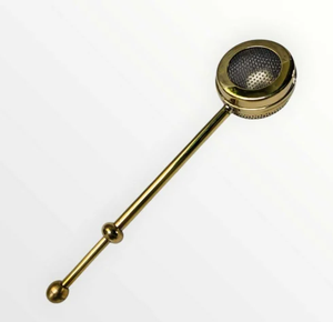 Passoire à thé en laiton Passoire à thé en laiton fini or de qualité supérieure Infuseur à thé en acier inoxydable de conception moderne de haute qualité - Product Image 2