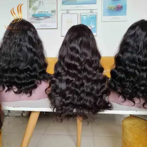 Proveedor de Peluca de onda natural frontal de encaje 13x4 HD de cabello humano vietnamita alineado con cutícula virgen cruda