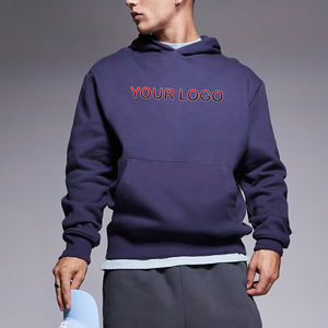 เสื้อมีฮู้ดแบบสวมศีรษะโอเวอร์ไซส์ผ้าฝ้าย100% เทอร์รี่เสื้อมีฮู้ดผ้าเฮฟวีเวตระบายอากาศได้ดีเสื้อสเวตเชิ้ตสำหรับผู้ชาย - Product Image 1