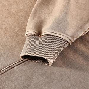 Jersey de gran tamaño con bordado personalizado para hombre, con logotipo OEM Sudadera con capucha de lavado ácido, ropa de lana con estampado en relieve para invierno - Product Image 3