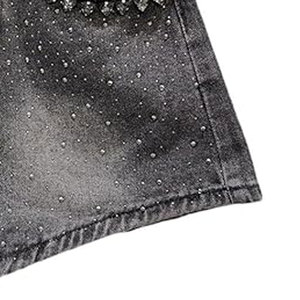Summer Streetwear Sexy Women Rhinestone Jean Shorts Custom Women Rhinestone Shorts Glitter Bling - Product Image 5